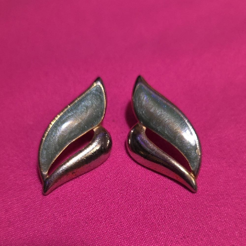 Elegant Gold and Silver Leaf Earrings
